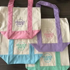 Trader Joe's Canvas Tote Bags - Set of 4